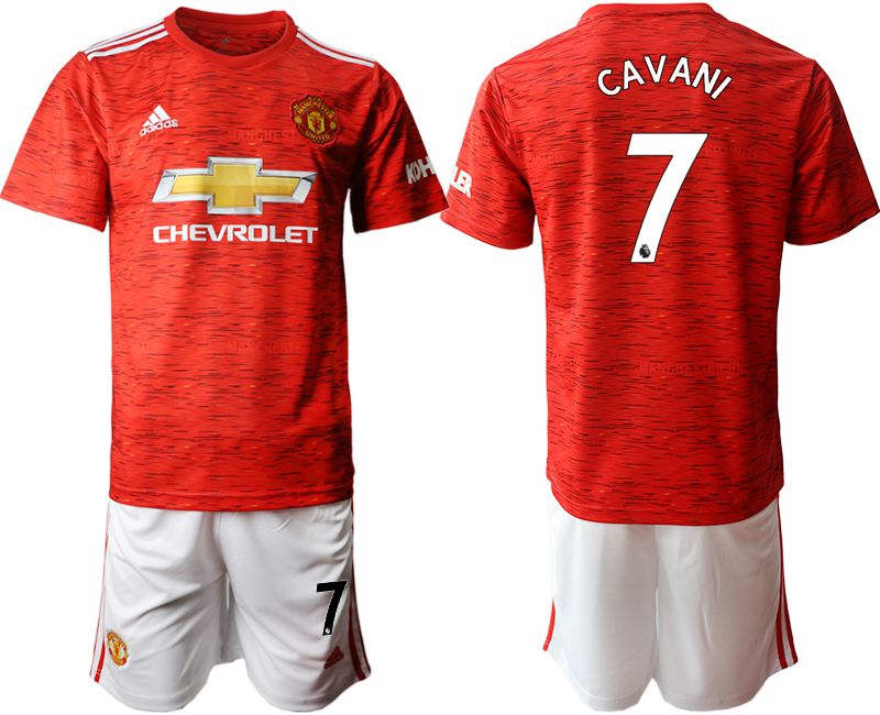 Men 2020-2021 club Manchester United home #7 red Soccer Jerseys